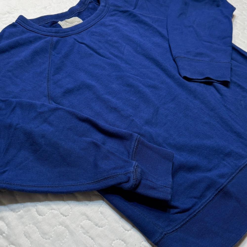 Everlane Women Medium Sweatshirt Blue Raglan Sleeve ROYAL MINIMALIST LOUNGE NORM